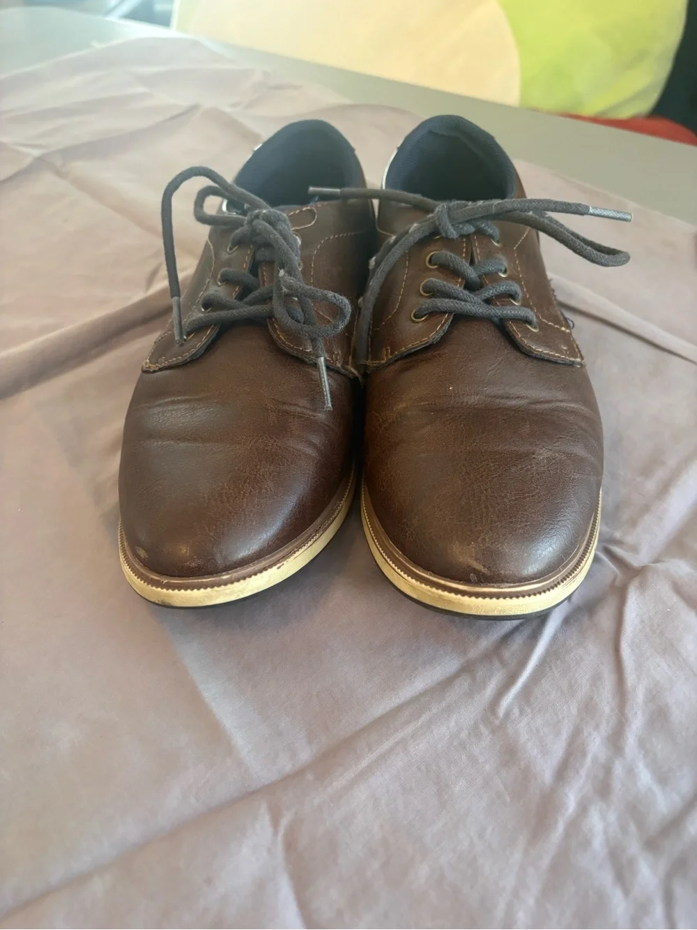 Classic Brown Leather Men's Lace-Up Casual Shoes